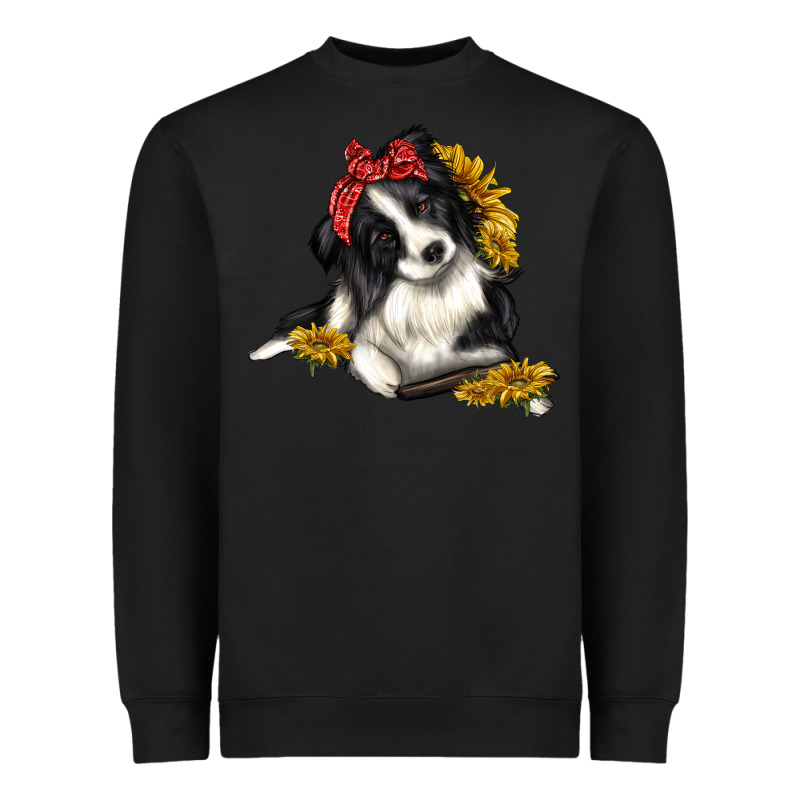Border Collie With Bandanna Heavyweight Sweatshirt by texasbilliewilder | Teevron