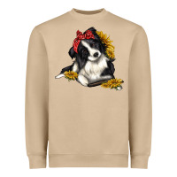 Mushroom border collie with bandanna Heavyweight Sweatshirt - texasbilliewilder