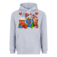 Heather Grey Basketball Coffee Cups Heavyweight Hoodie - FaDigitalArtStudio