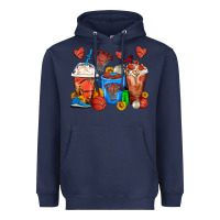 Navy Basketball Coffee Cups Heavyweight Hoodie - FaDigitalArtStudio