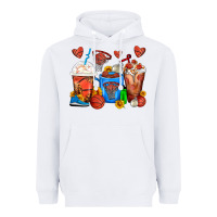 White Basketball Coffee Cups Heavyweight Hoodie - FaDigitalArtStudio
