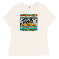 Bone sunflower cowhide serape coaster Ladies Tee - BarkalooDesign