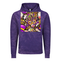 Cloud Purple Mardi Gras cow with carnival mask seamless pattern Vintage Hoodie - BundleAndBundleShop