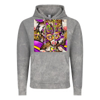 Cloud Rock Mardi Gras cow with carnival mask seamless pattern Vintage Hoodie - BundleAndBundleShop