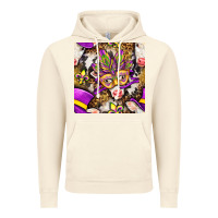 Vintage Artic Mardi Gras cow with carnival mask seamless pattern Vintage Hoodie - BundleAndBundleShop