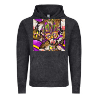 Vintage Black Mardi Gras cow with carnival mask seamless pattern Vintage Hoodie - BundleAndBundleShop