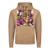 Vintage Coffee Mardi Gras cow with carnival mask seamless pattern Vintage Hoodie - BundleAndBundleShop