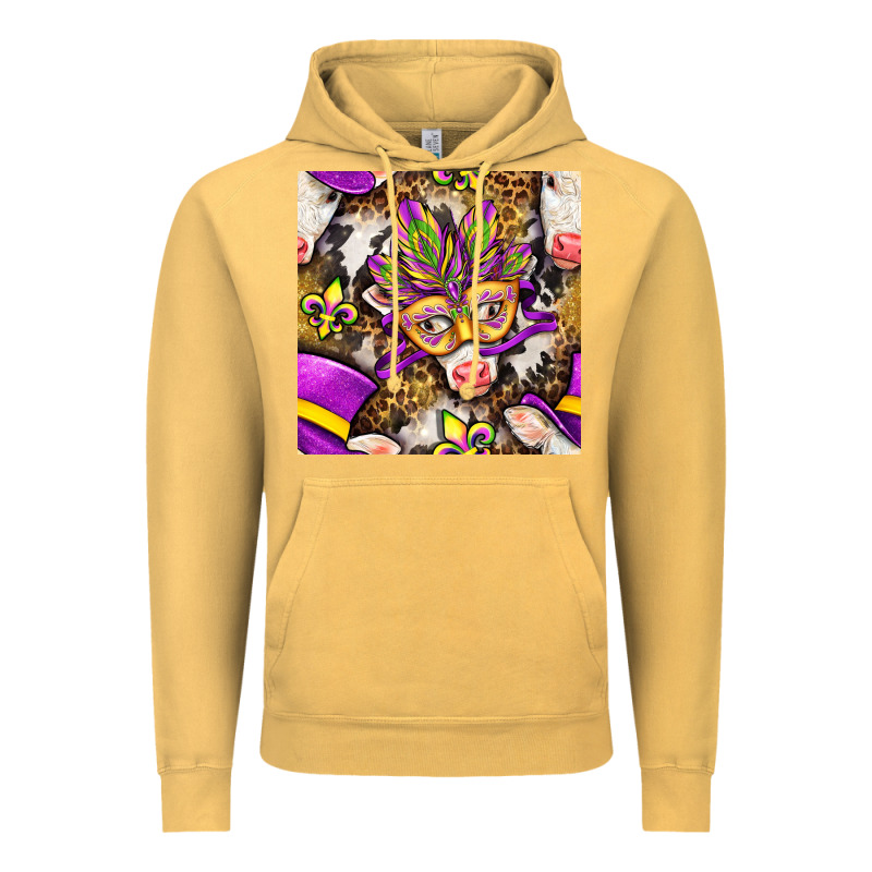 Mardi Gras Cow With Carnival Mask Seamless Pattern Vintage Hoodie by BundleAndBundleShop | Teevron