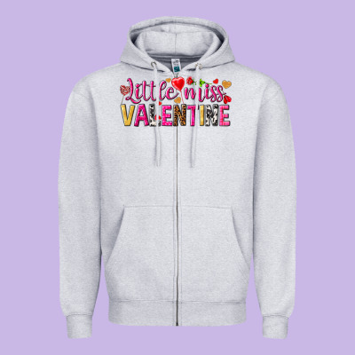 Little Miss Valentine Zipper Hoodie Designed By Howdyjamesfarm