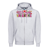Heather Grey Little miss Valentine Zipper Hoodie - HowdyJamesFarm