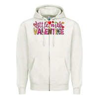 Oatmeal Heather Little miss Valentine Zipper Hoodie - HowdyJamesFarm