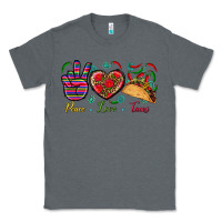 Charcoal Heather Peace Love Tacos Classic Tee - BundleAndBundleShop
