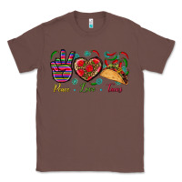 Chestnut Peace Love Tacos Classic Tee - BundleAndBundleShop