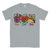Heather Grey Peace Love Tacos Classic Tee - BundleAndBundleShop