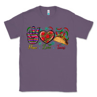Lavender Peace Love Tacos Classic Tee - BundleAndBundleShop