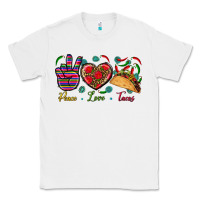 White Peace Love Tacos Classic Tee - BundleAndBundleShop