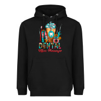 Black Dental Office Manager cold drink frappe Heavyweight Hoodie - FaDigitalArtStudio
