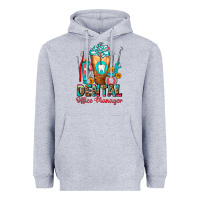 Heather Grey Dental Office Manager cold drink frappe Heavyweight Hoodie - FaDigitalArtStudio