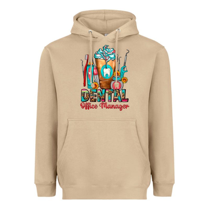 Dental Office Manager Cold Drink Frappe Heavyweight Hoodie by FaDigitalArtStudio | Teevron