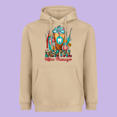 Dental Office Manager Cold Drink Frappe Heavyweight Hoodie Designed By Fadigitalartstudio