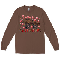 Chestnut mama's sweetheart highland cow and calf Long Sleeve Tee - RanaPortraitStore