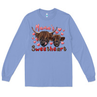 Colony Blue mama's sweetheart highland cow and calf Long Sleeve Tee - RanaPortraitStore