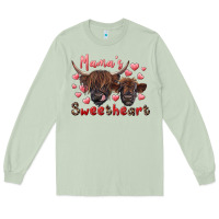 Matcha mama's sweetheart highland cow and calf Long Sleeve Tee - RanaPortraitStore