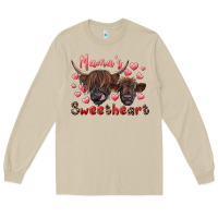 Mushroom mama's sweetheart highland cow and calf Long Sleeve Tee - RanaPortraitStore