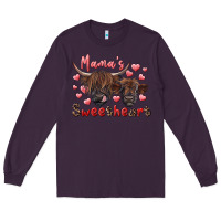 Plum mama's sweetheart highland cow and calf Long Sleeve Tee - RanaPortraitStore