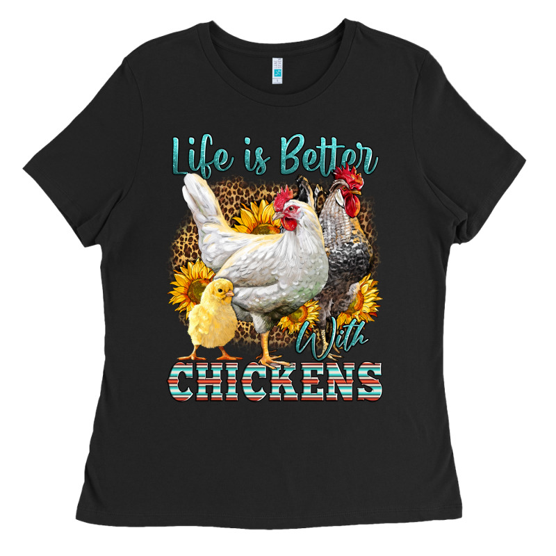 Western Life Is Better With Chickens Ladies Tee by LillyAllenDesigns | Teevron