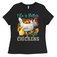Black Western Life Is Better With Chickens Ladies Tee - LillyAllenDesigns