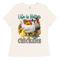 Bone Western Life Is Better With Chickens Ladies Tee - LillyAllenDesigns