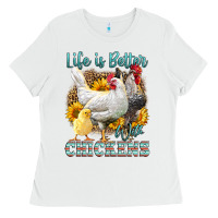 White Western Life Is Better With Chickens Ladies Tee - LillyAllenDesigns