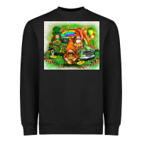 Black st patricks day gnomies with truck Heavyweight Sweatshirt - NancyCooperArtShop