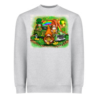 Heather Grey st patricks day gnomies with truck Heavyweight Sweatshirt - NancyCooperArtShop
