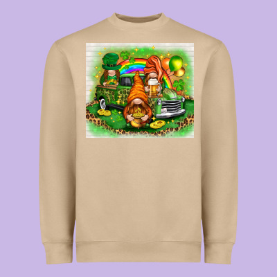 St Patricks Day Gnomies With Truck Heavyweight Sweatshirt Designed By Nancycooperartshop