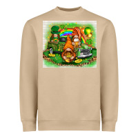 Mushroom st patricks day gnomies with truck Heavyweight Sweatshirt - NancyCooperArtShop