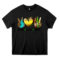 Black peace love beer Heavy Core Tee - AdoDesignShop