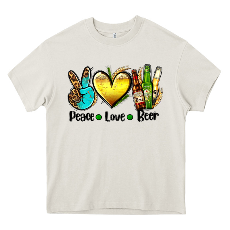 Peace Love Beer Heavy Core Tee by AdoDesignShop | Teevron