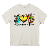 Cream peace love beer Heavy Core Tee - AdoDesignShop