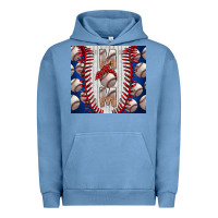 Pigment Pebble Blue Baseball Mom Urban Hoodie - CowhideDigitalArt