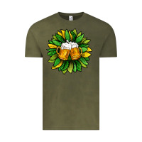 Vintage Olive St. Patricks Sunflower With Beer Vintage Tee - BundleAndBundleShop