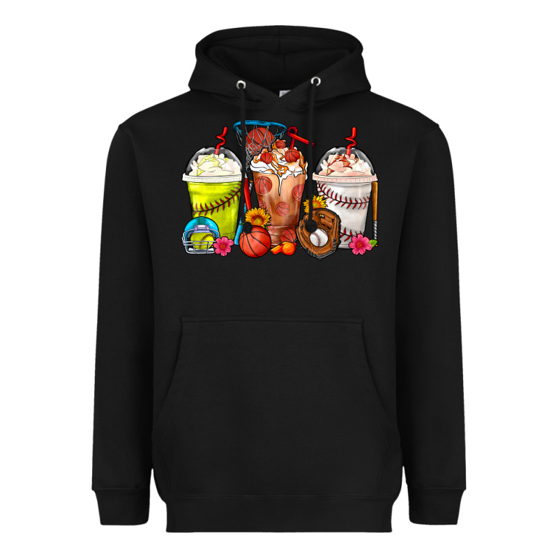 Softball Basketball Baseball Sports Coffee Cups Heavyweight Hoodie by FaDigitalArtStudio | Teevron