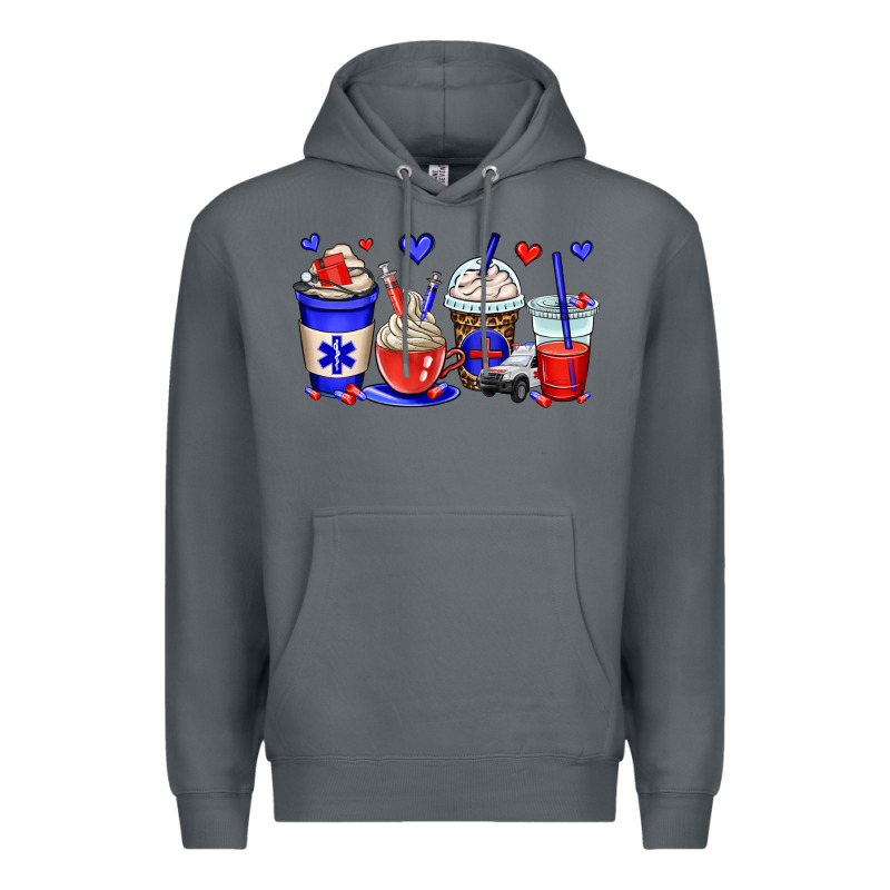 Emt Emergency Medical Technician Coffee Cups Premium Hoodie by OliviaCreatesArt | Teevron