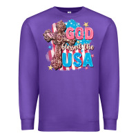 Purple God Blessed the USA Premium Sweatshirt - FaDigitalArtStudio