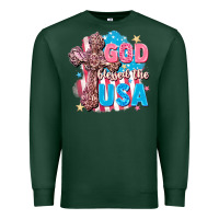 Sports Green God Blessed the USA Premium Sweatshirt - FaDigitalArtStudio