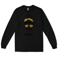 Black Yellow Glitter, Leopard Pattern Mom Skull Long Sleeve Tee - Bettercallsaul