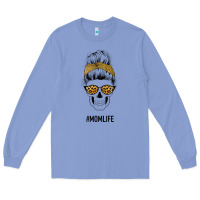 Colony Blue Yellow Glitter, Leopard Pattern Mom Skull Long Sleeve Tee - Bettercallsaul
