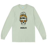 Matcha Yellow Glitter, Leopard Pattern Mom Skull Long Sleeve Tee - Bettercallsaul