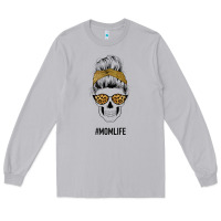 Moon Dust Yellow Glitter, Leopard Pattern Mom Skull Long Sleeve Tee - Bettercallsaul